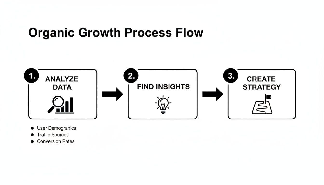 Organic traffic google analytics process flow
