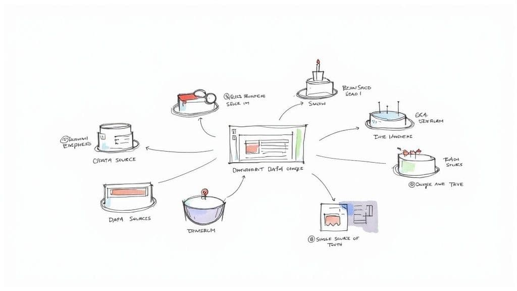 Monitoring seo performance data diagram