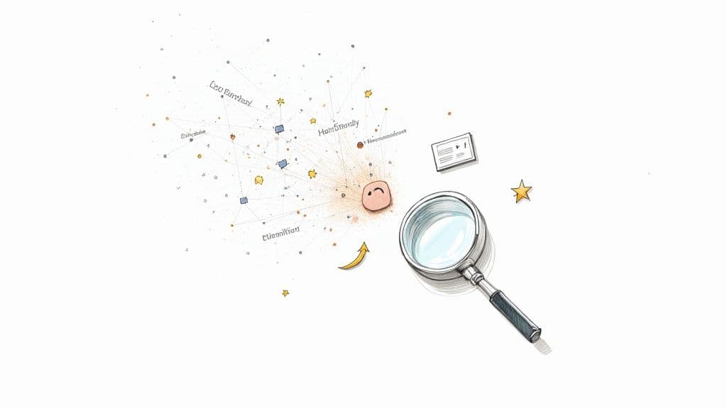 Ai brand monitoring magnifying glass