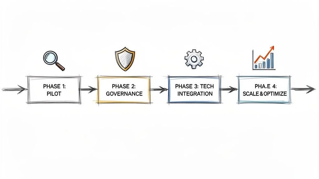 Automated content creation process flow
