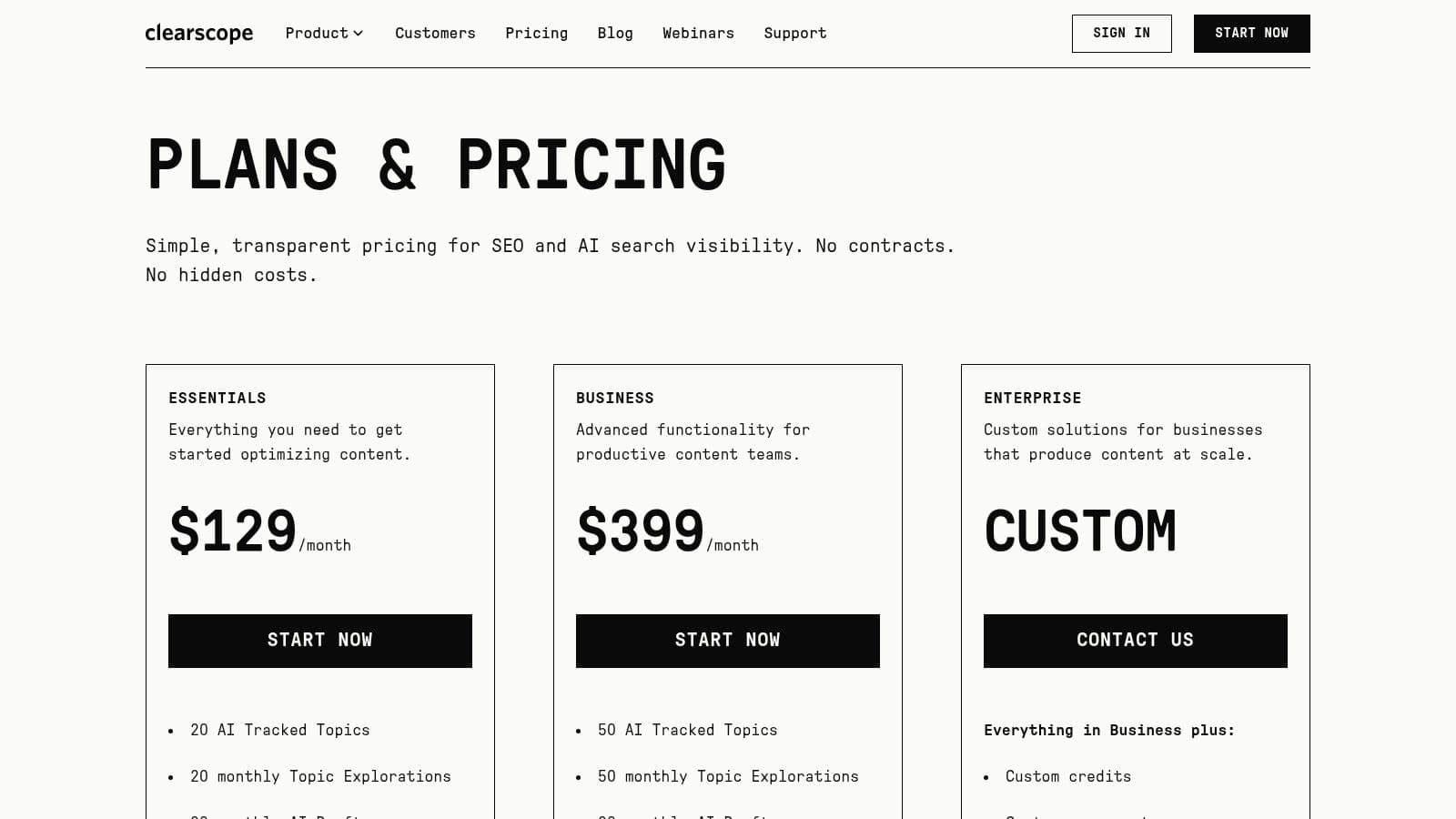 Best outranking alternatives pricing plans