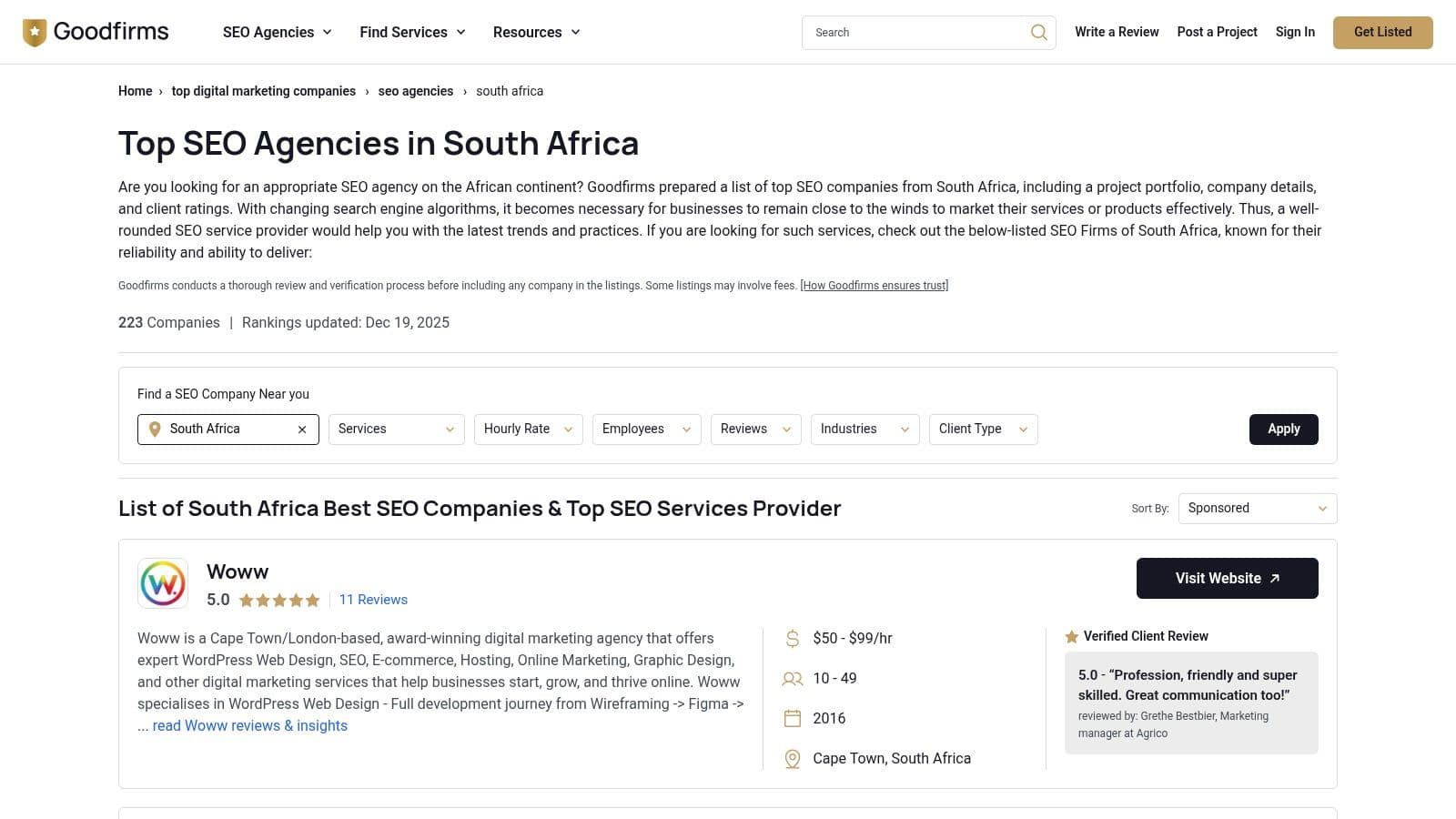 Top 10 chatgpt search visibility specialists in south africa seo agencies