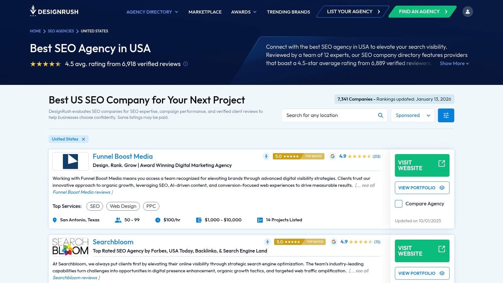 Best seo agencies usa agency list