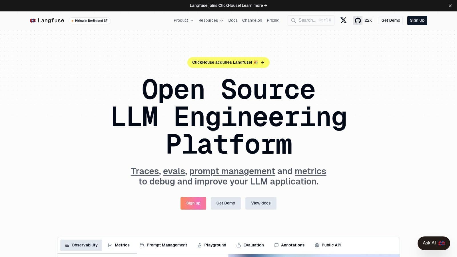 Best prompttrack alternatives langfuse website