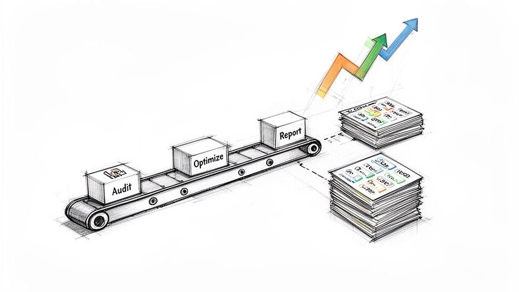Ai visibility for agencies process flow