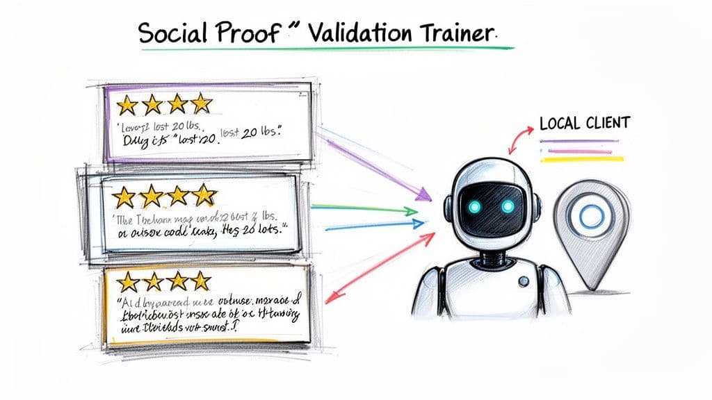 Ai visibility for personal trainers social proof validation