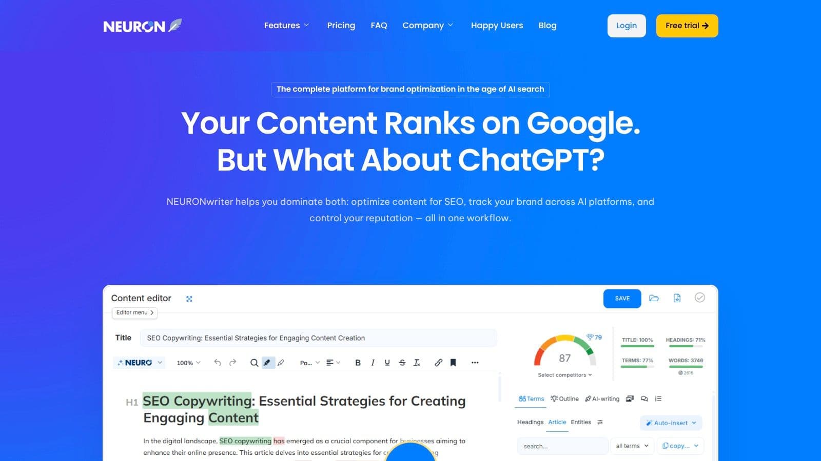 Ai content optimization tools content editor