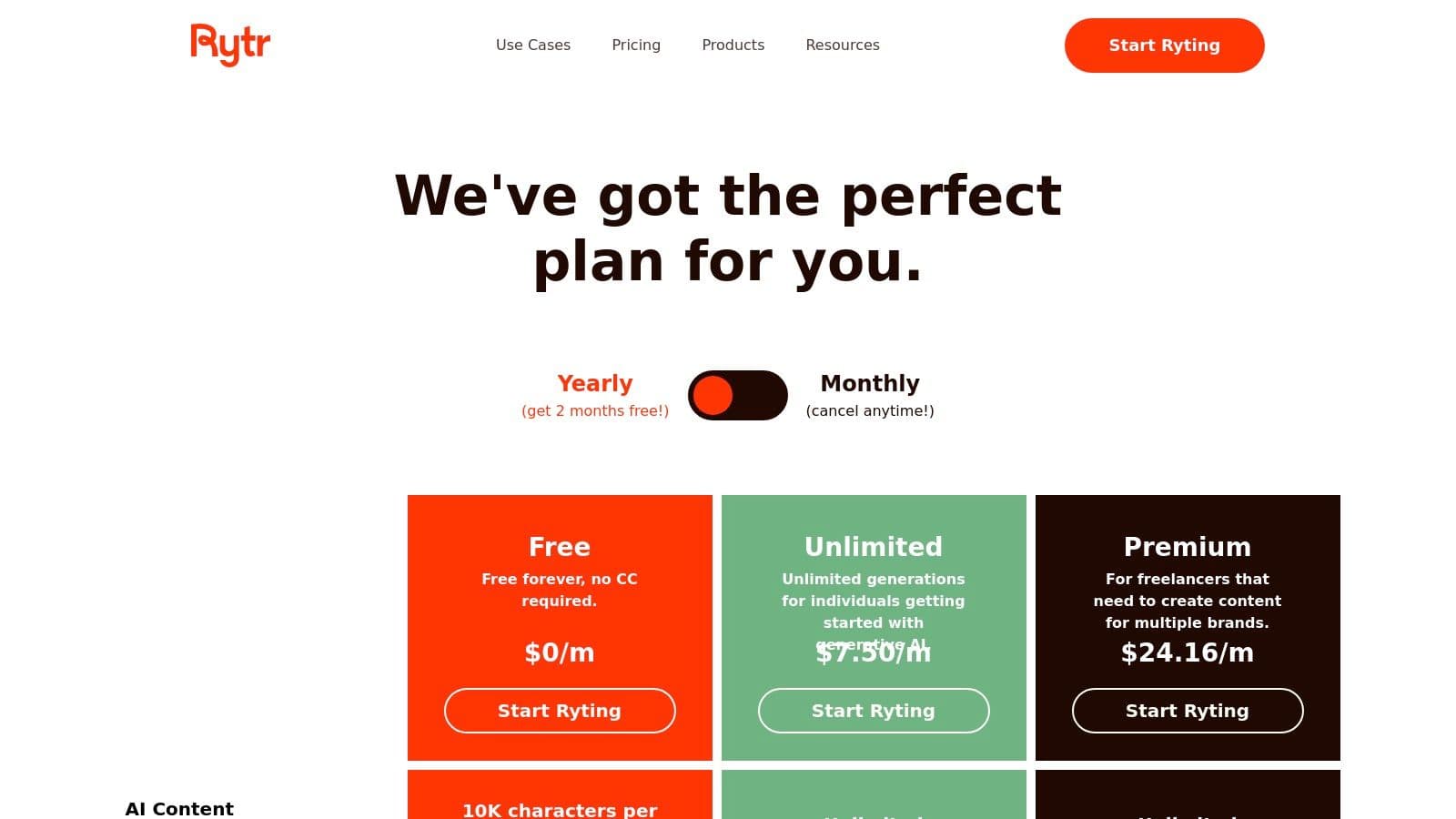 Best free ai writing tools pricing plans