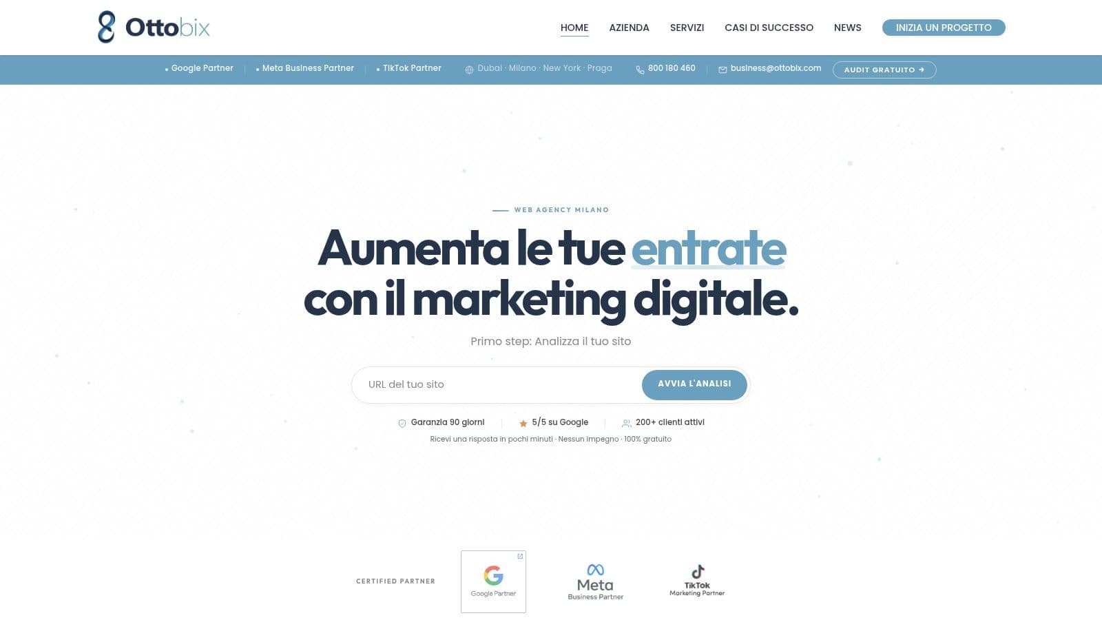 Best ai search optimization agency in milan website homepage