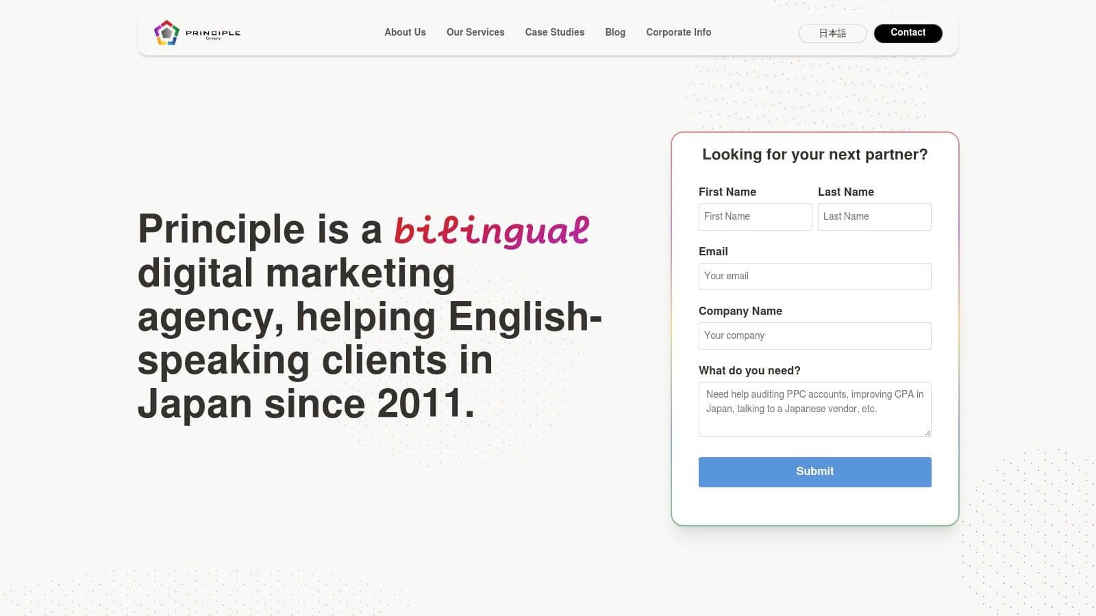 Best ai search optimization agency in tokyo contact form