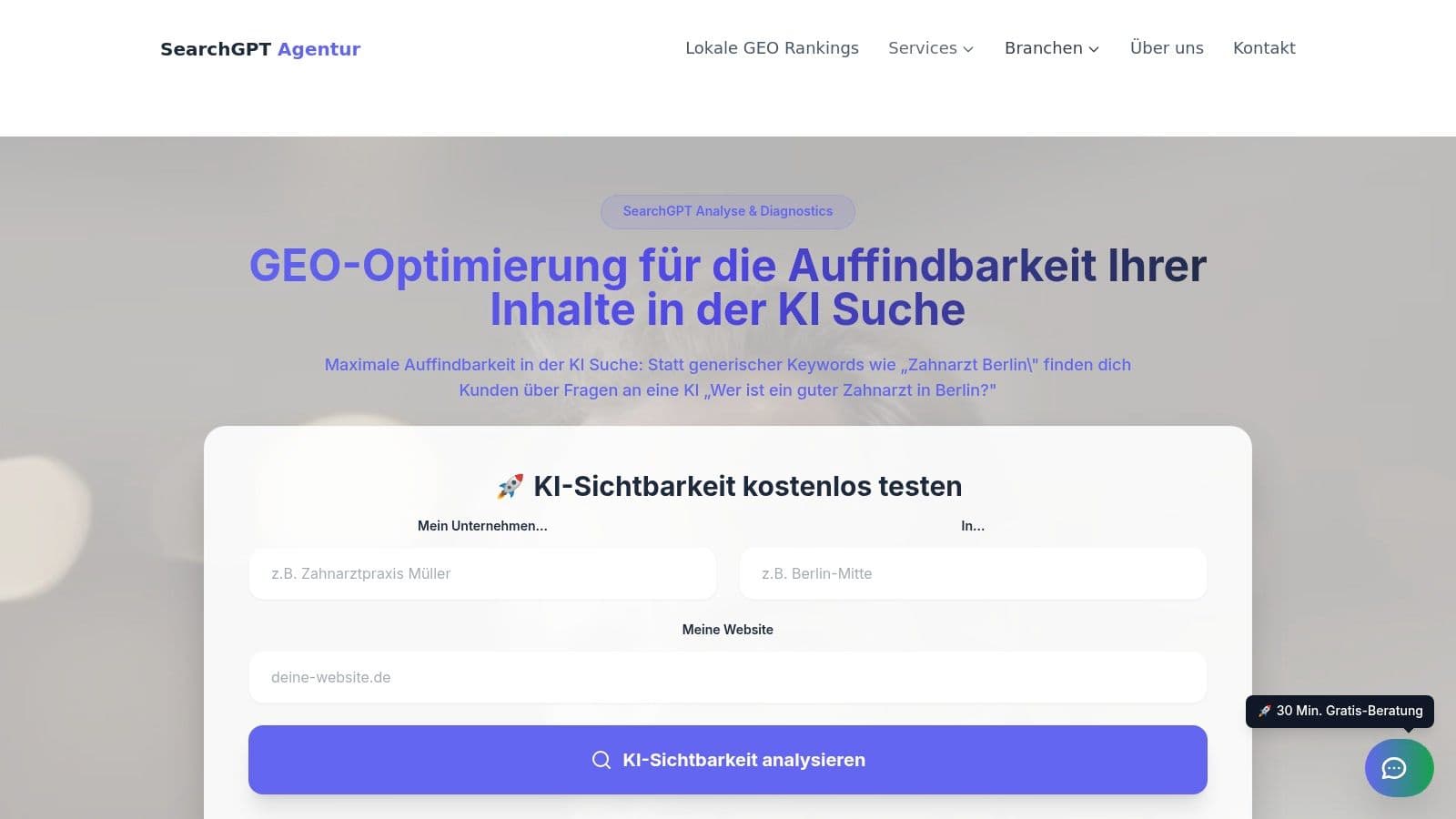 Ai search optimization agency berlin ai search form