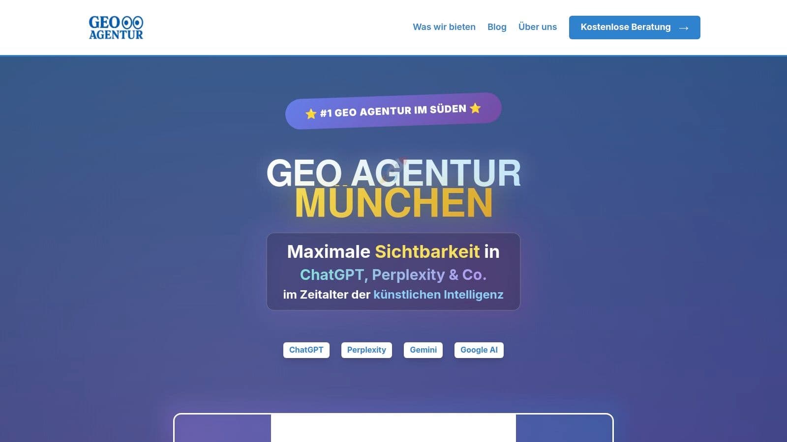 Best ai search optimization agency in munich website banner