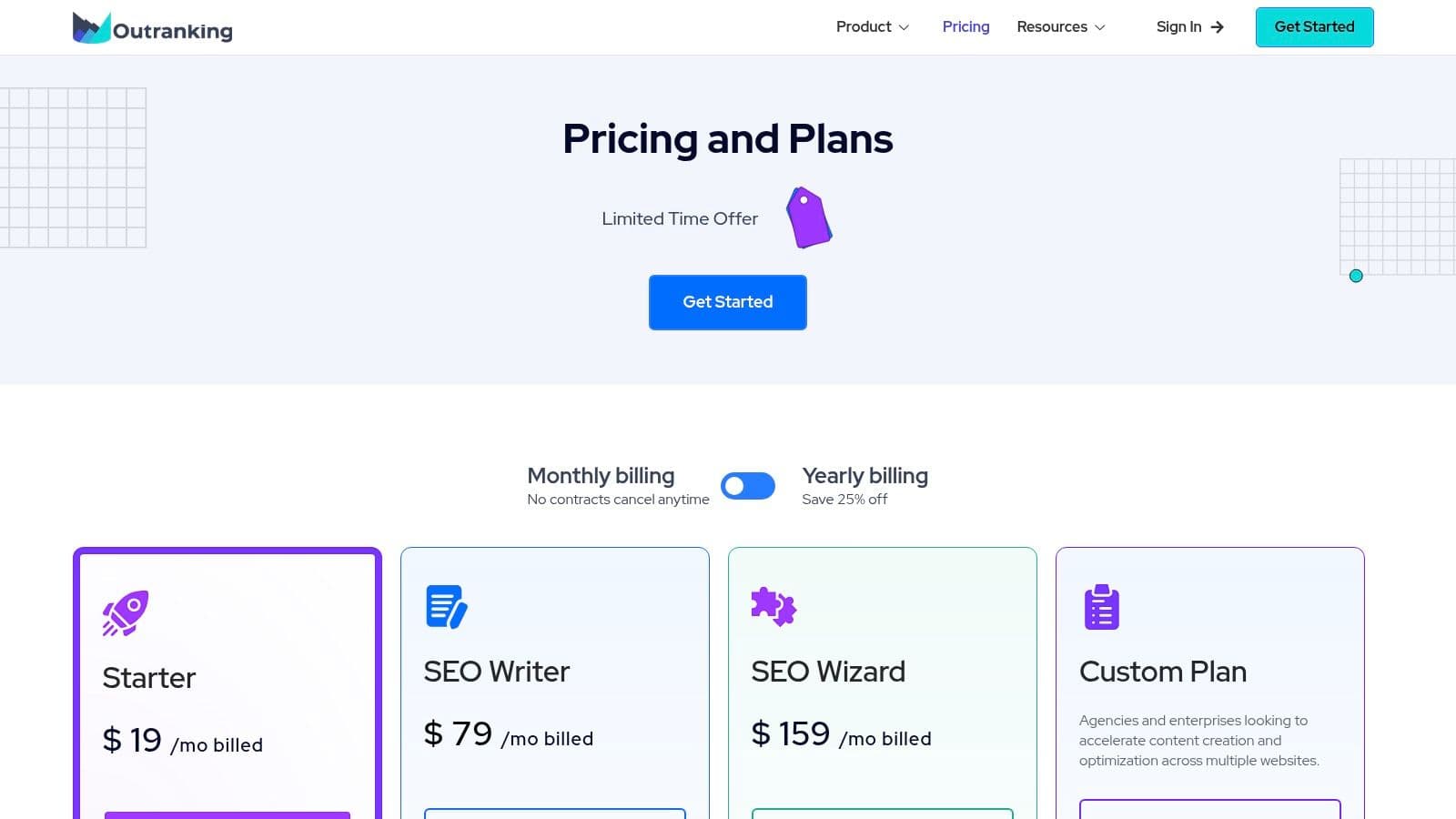 Best surfer seo alternatives pricing plans