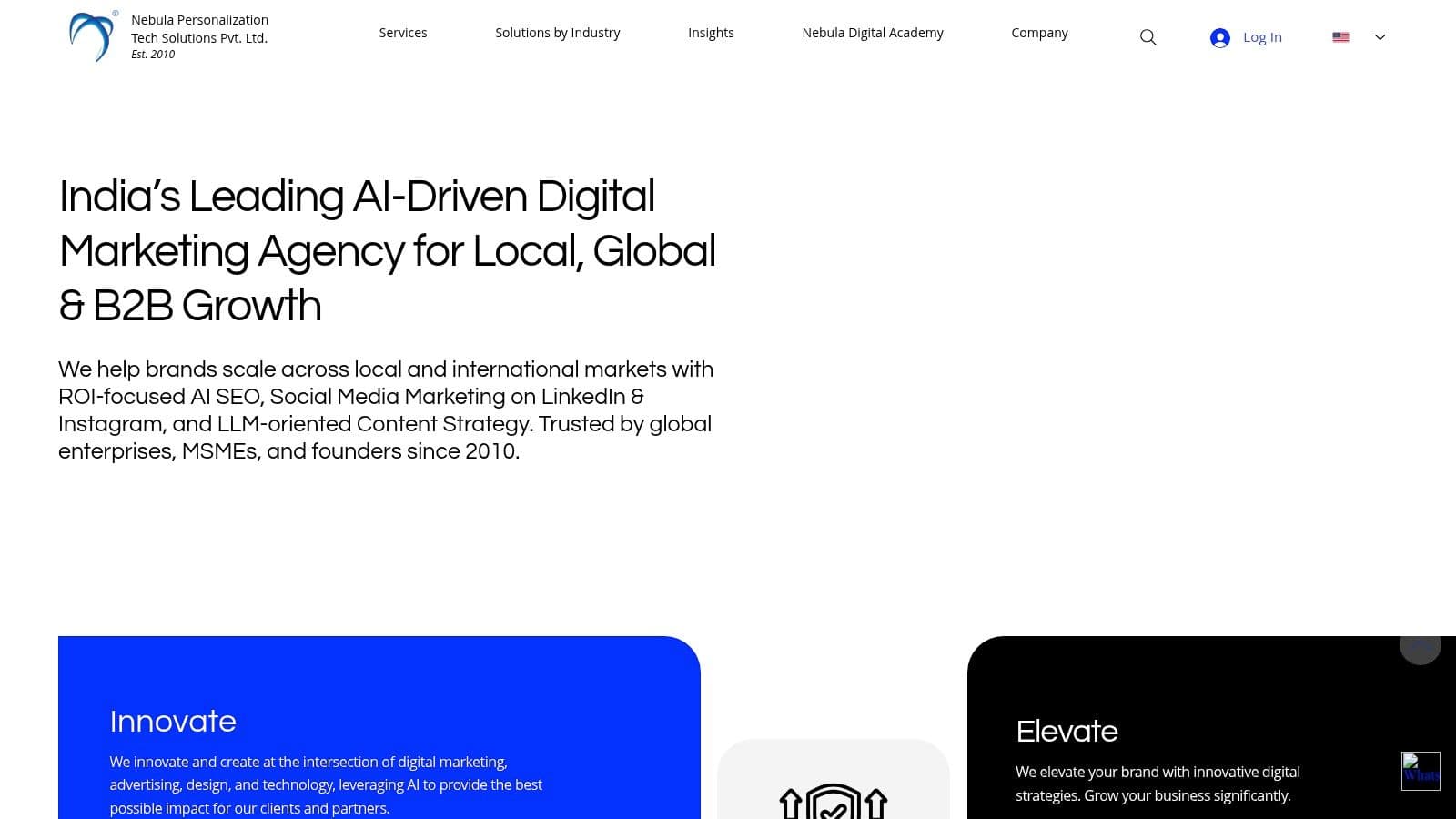 Best ai search optimization agency in india agency homepage
