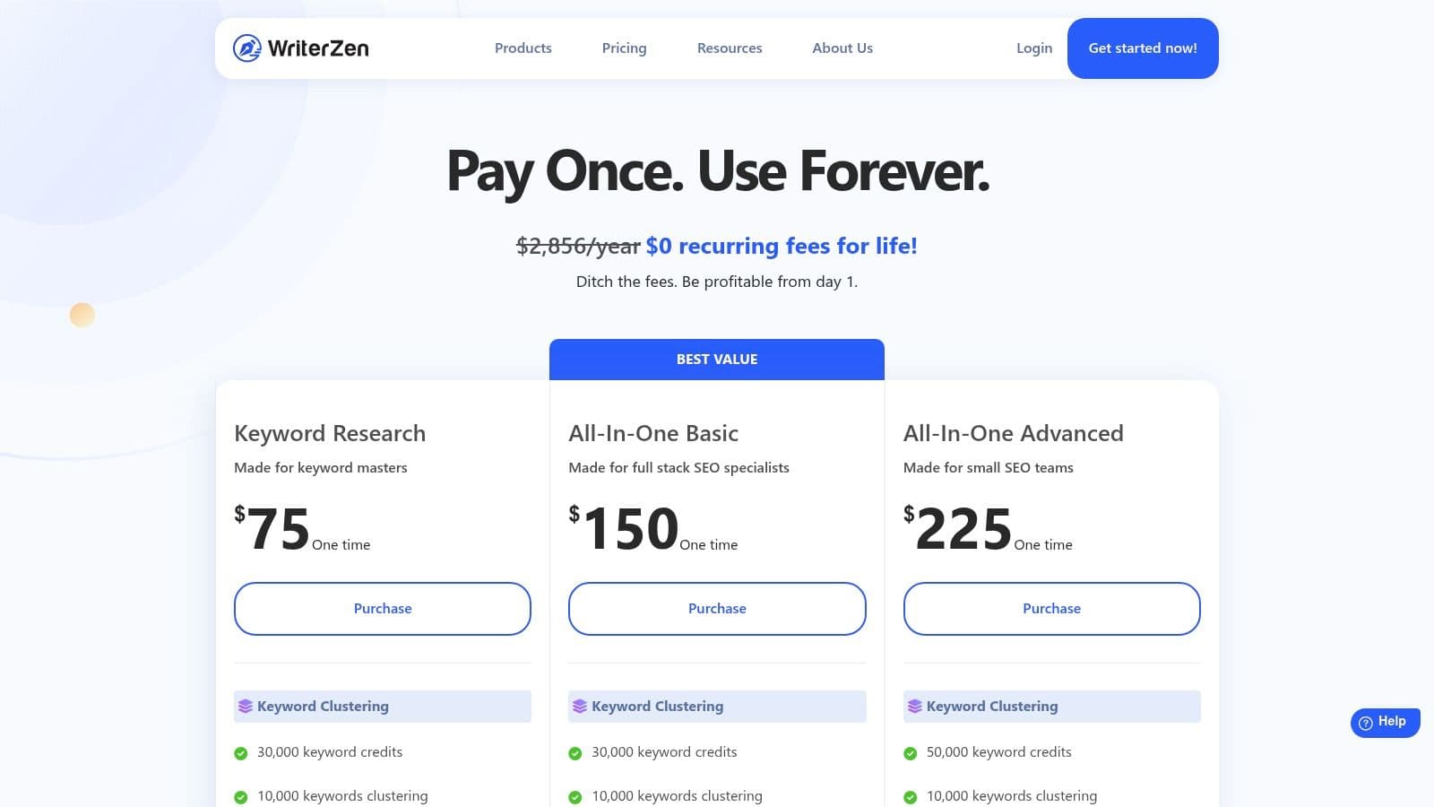 Best surfer seo alternatives pricing page