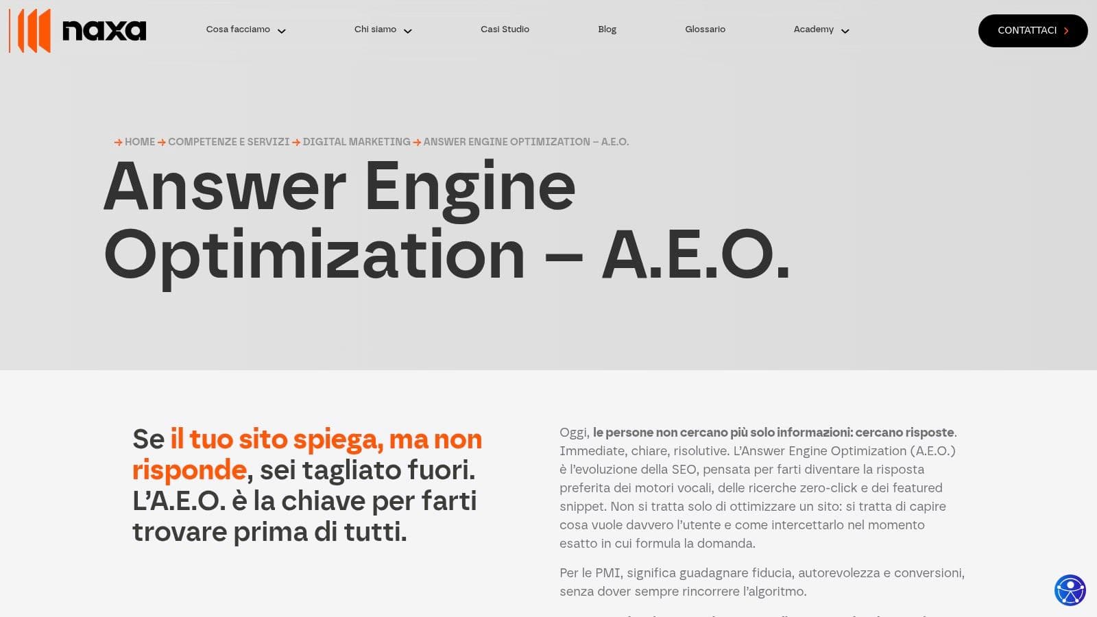 Ai search optimization agency italy aeo page