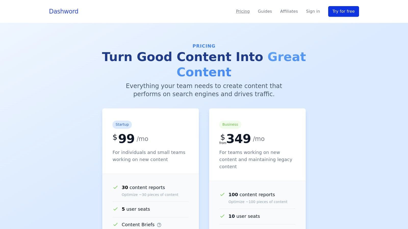 Best surfer seo alternatives pricing plans