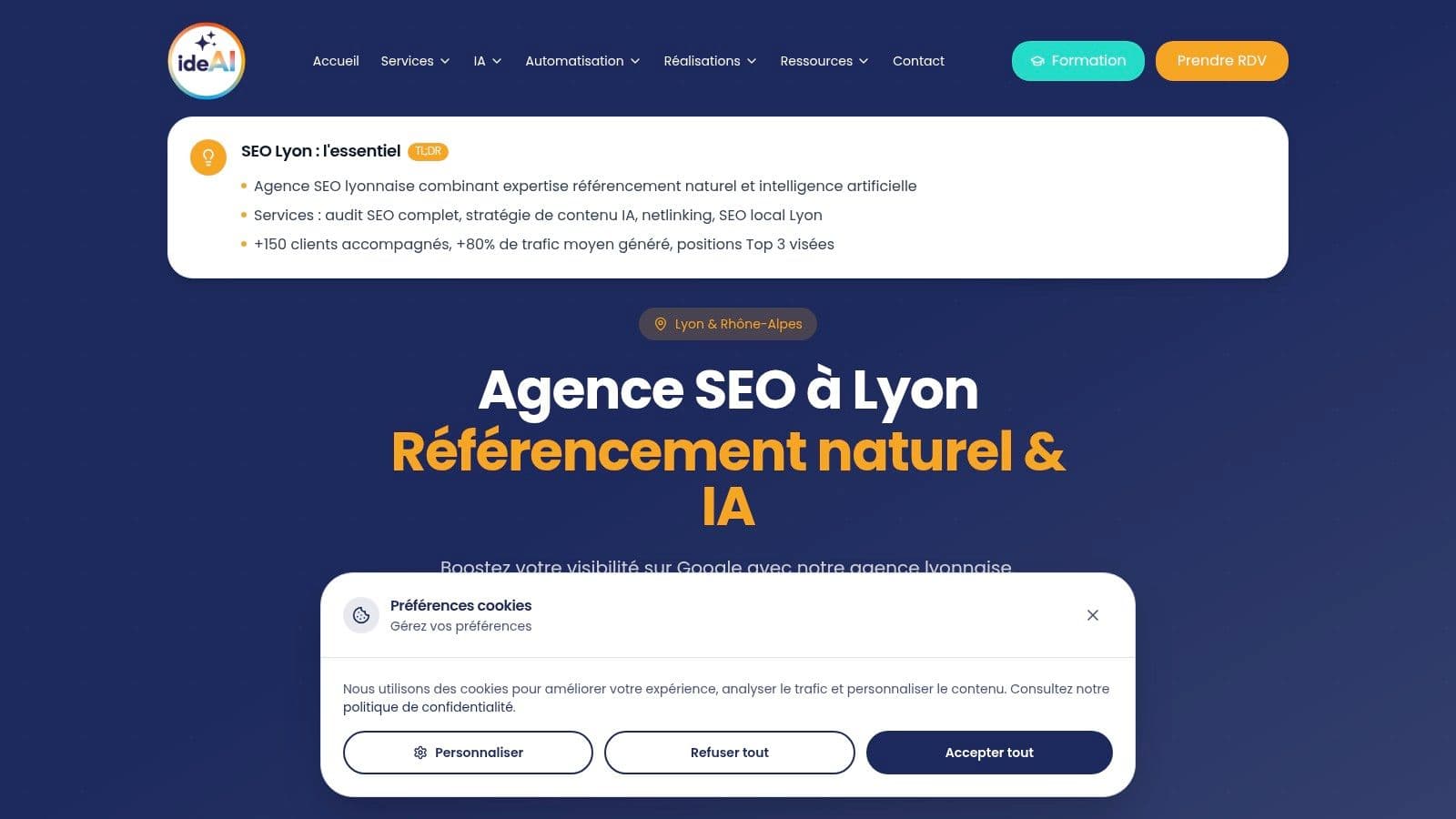 Best ai search optimization agency in lyon webpage