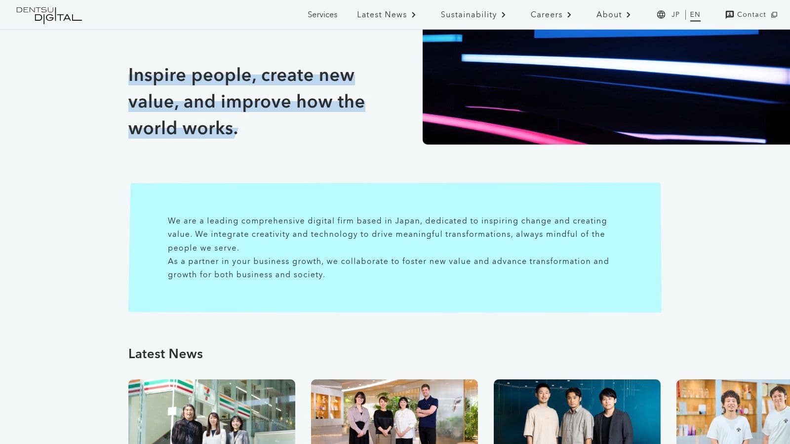 Best ai search optimization agency in tokyo company homepage